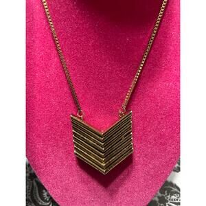 Gold Chevron long necklace